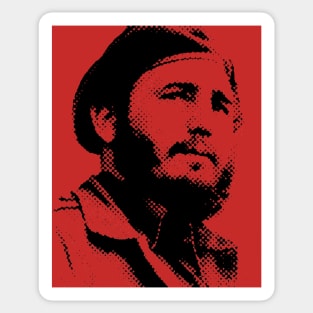 Young Fidel Castro with a Dreamy Look and Beret Sticker